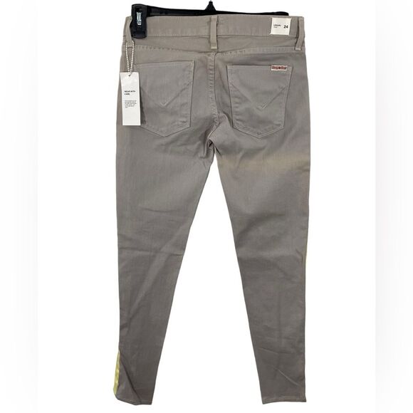 NWT Hudson Loulou Tuxedo Skinny Jeans Gray with Yellow Stripe Size 24 - Picture 3 of 7